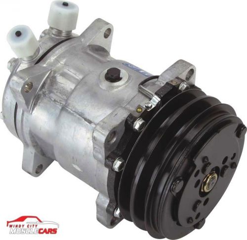 Sanden sd508 ac compressor with 2 groove v-belt clutch and a natural finish nr!