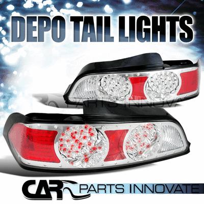 05-07 acura rsx led clear tail lights chrome brake lamps depo