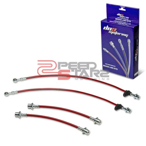 Corolla e100 ae101/ae102 red pvc stainless hose brake line/cable front+rear drum