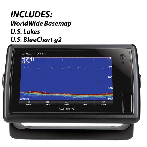 Garmin gpsmap 741xs gps chartplotter w/sounder model# 010-01102-01