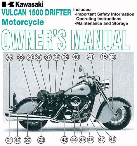 2001 kawasaki vulcan 1500 drifter motorcycle owners manual -new-drifter-vn1500r1