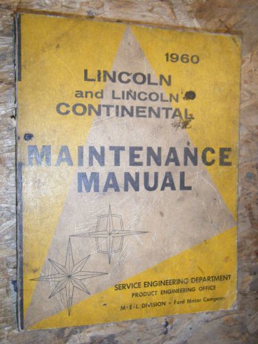 1960 lincoln continental premiere limousine original factory service manual shop