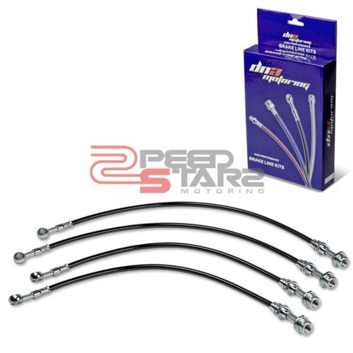 For sentra b15 s/ser black pvc stainless hose brake lines/cable front+rear disc