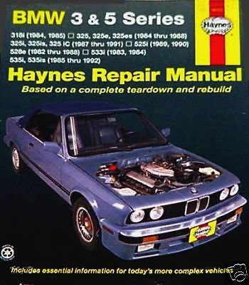 Bmw repair manual haynes 3-series 318 325 5-series 525 528 533 535 new fast ship