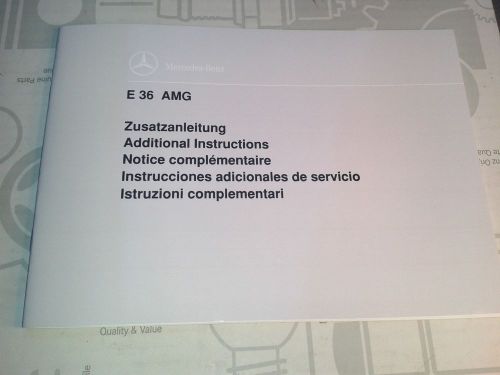 New mercedes-benz w124 e36 amg additional instructions manual