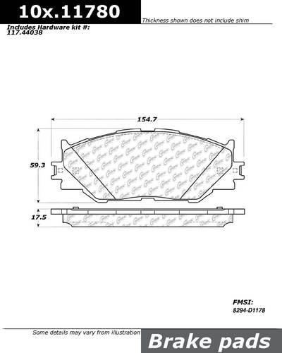 Centric 104.11780 brake pad or shoe, front