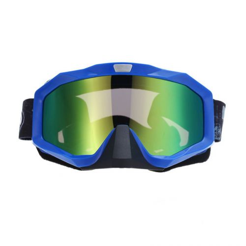 Blue motorcycle motocross atv mtb bike off road riding goggles windproof flexibl