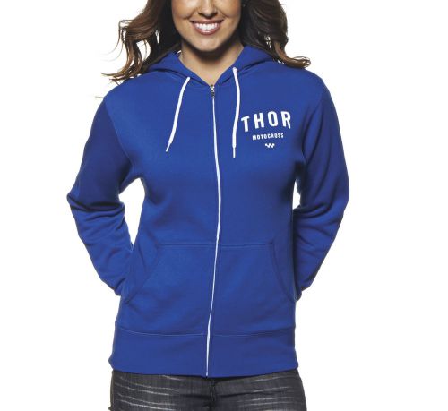 Thor shop womens zip-up hoodie blue/white