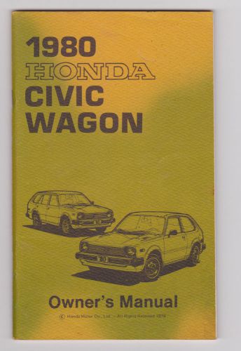 1980 honda civic wagon 1300 &amp; 1500 owners operator manual book rare japan mij