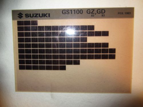 1982-1983 suzuki motorcycle gs1100 gz gd microfiche parts catalog gs 1100