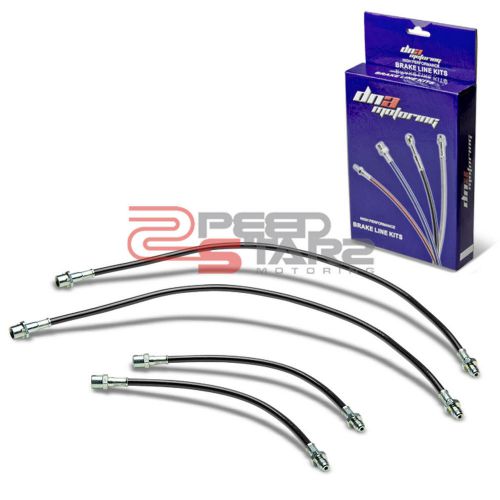 For mr2 sw20 replacement front/rear black stainless brake line/hose pvc coated