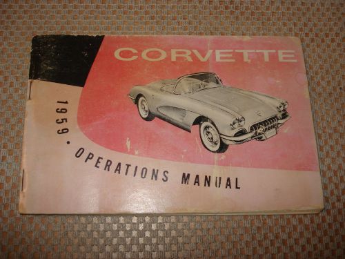 1959 chevy corvette owners manual original glovebox book  rare!!!