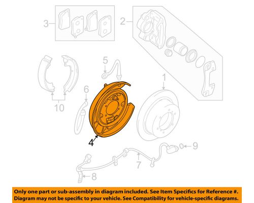 Mitsubishi oem 97-03 montero sport rear brakes-brake backing plate mb858534