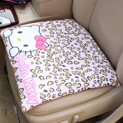 2pcs cute hello kitty bow leopard car seat cushion cartoon breathable slip seat