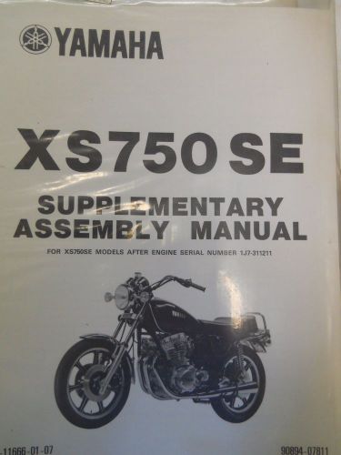 Yamaha xs750se assembly manual