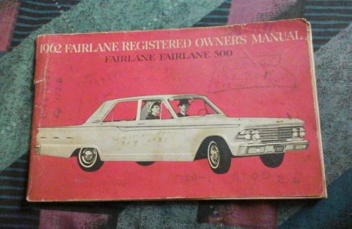 1962 original ford fairlane 500 owners manual service guide