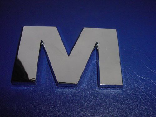 Formula boat logo emblem chrome letter 2-1/4&#034; high &#034; m &#034; new !!