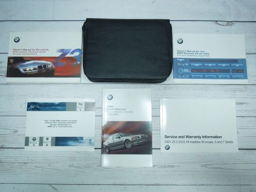 2001 bmw z3 roadster 2.5i, z3 roadster 3.0i, z3 coupe 3.0i owners manual set