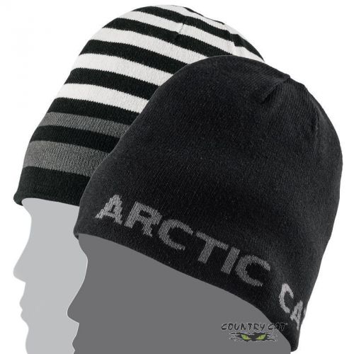 Arctic cat snowmobile reversible stripes winter beanie hat – gray – 5263-052