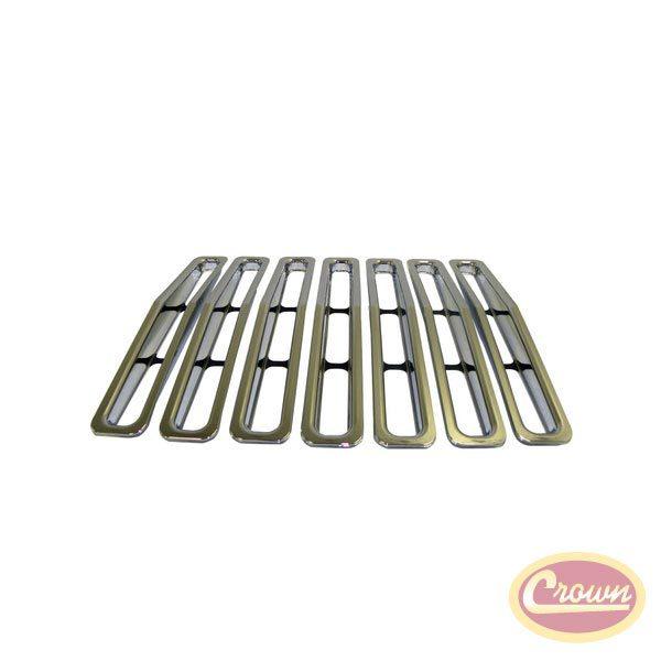 Grille inserts, chrome (wrangler yj) - crown# 7509