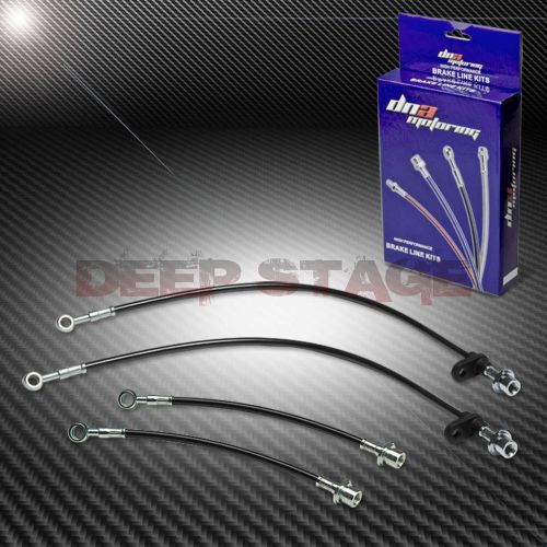 Stainless braided hose racing brake line 00-06 toyota celica gts/05-10 tc black