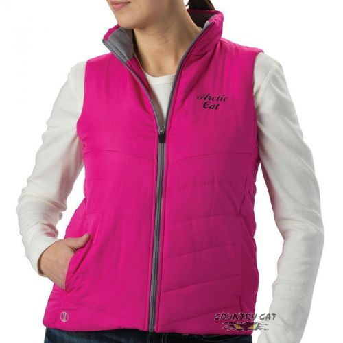 Arctic cat women&#039;s embroidered logo vest t-shirt tee t shirt – pink - 5263-61_