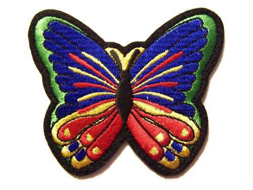 #0635 m motorcycle vest patch rainbow butterfly lady rider / biker