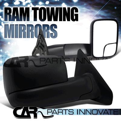 02-08 ram 1500 03-09 ram 2500 3500 truck towing side mirrors manual w/ bracket