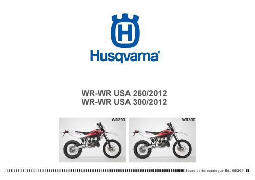 Husqvarna parts manual book 2012 250 wr &amp; wr usa / 300 wr &amp; wr usa