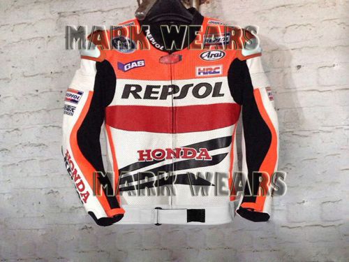 Marc marquez honda repsol leather motorbike / motorcycle leather racing jacket