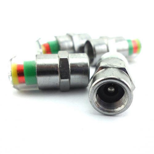 4 x auto tire pressure monitor valve stems caps 36 psi sensor indicator 3 color