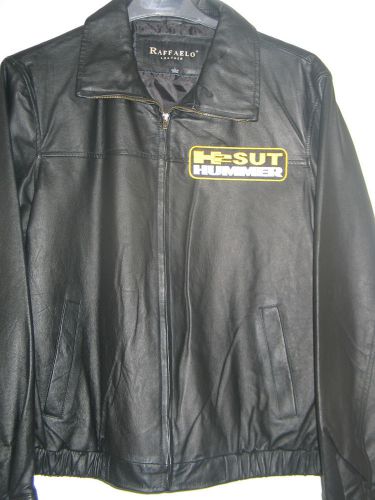 New hummer leather  racing jacket black