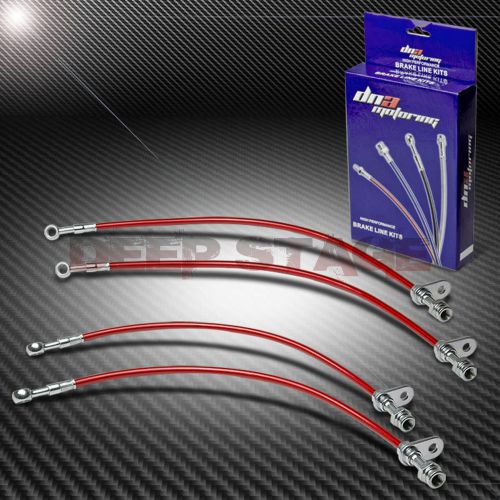 Stainless braided hose racing brake line for 03-07 honda accord cl7 cm-5-8 red