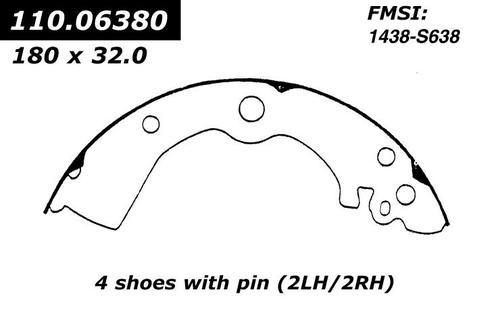 Centric 111.06380 brake pad or shoe, rear-new brake shoe-preferred