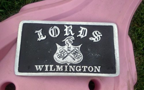 Car club plaque plate license plate topper wilmington ca belair1932 ford holley