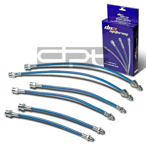 Rx7 fb 13b replacement front/rear stainless hose blue pvc coated brake line kit