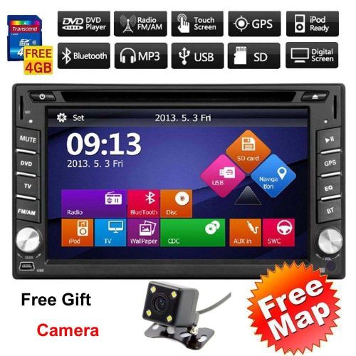 6.2&#039;&#039; gps navigation hd 2din car stereo dvd player bluetooth ipod mp3 tv+ camera