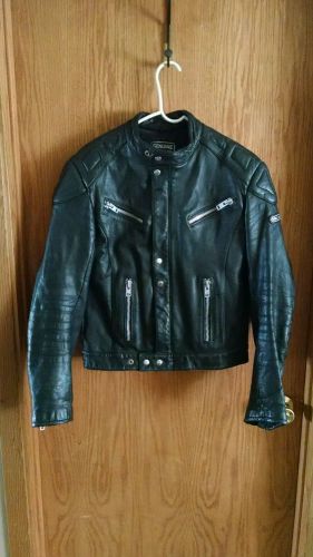 Leather motorcycle jacket drag specialties vintage cafe racing style mens 40