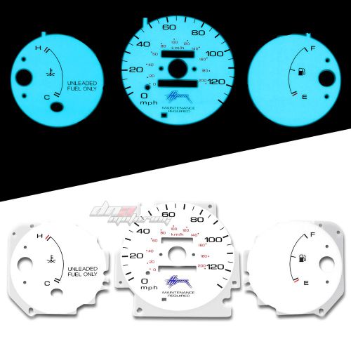 Indiglo glow gauge+harness dash face for 96-00 honda civic dx lx cx no tach mt