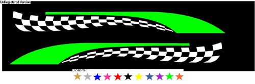 Checkered flag decals kawasaki truck rv trailer green/black bike atv artic cat