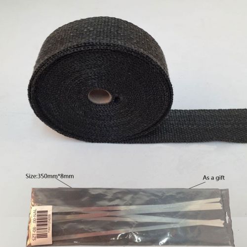 Black graphite exhaust heat wrap downpipe, engine bay, exhaust shields - 10m h