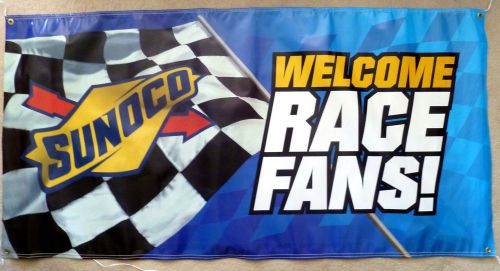 Sunoco welcome race fan racing banner vinyl new 6 foot long nascar free decals