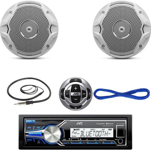 Jvc marine bluetooth usb radio, 6.5&#034; speakers/ wires, jvc wired remote, antenna