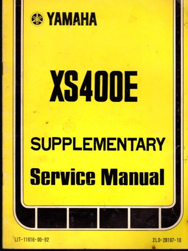 1978 yamaha motorcycle xs400e service manual supplement lit-11616-00-92  (470)