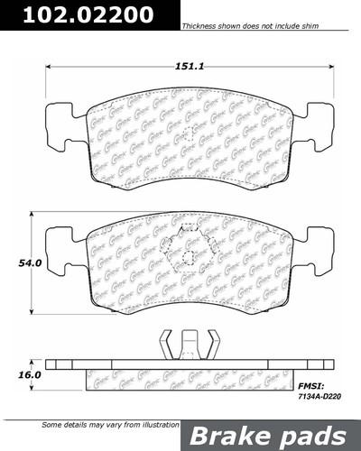 Centric 102.02200 brake pad or shoe, front-c-tek metallic brake pads-preferred