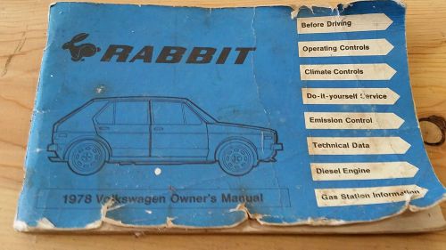 1978 vw volkswagen rabbit owners manual guide 1978 good condition