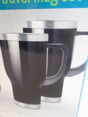 Emerson stainless steel heated travel mugs set of 2 coffee tea soup 14 oz  nib