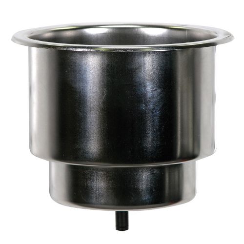 Whitecap flush cupholder w/drain - 302 stainless steel -s-3511c