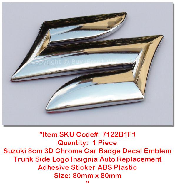 Lx7122 suzuki abs chrome replacement suzuki "s" auto adhesive hood trunk badge