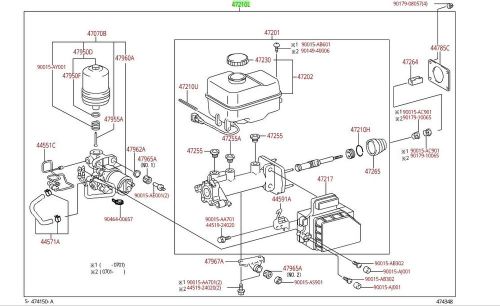 47050-35031 brake booster assy with master cylinder 07-09 toyota 4runner